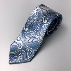 BNWT 7 Downie ST 100% Silk Blue and White Neck Tie